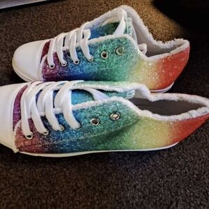 Rainbow Glitter Kids Sneakers